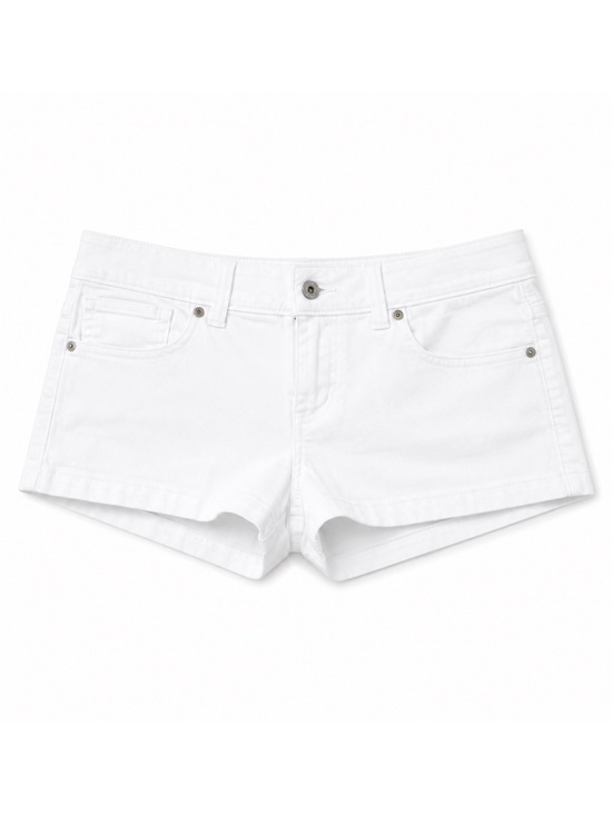 Guess Pants - Guess White Women's Low-Rise Denim Shorts #y2k